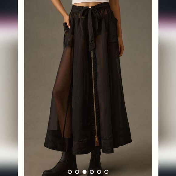 🐢 Anthropologie Sheer Parachute Skirt - Picture 1 of 8